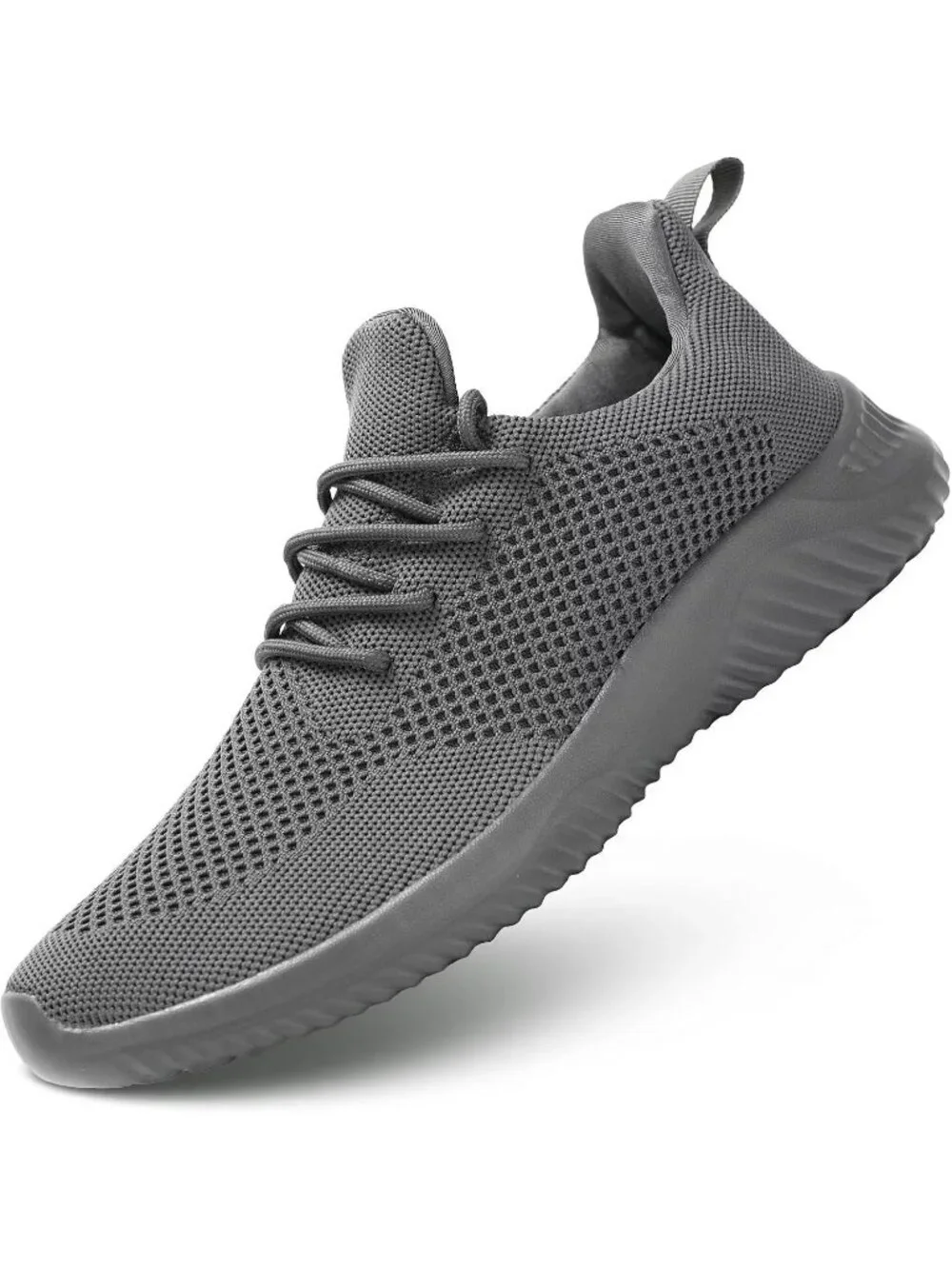 Men's Grey Mesh Ultra Light Breathable Casual Fashion Slip on Walking Sneaker